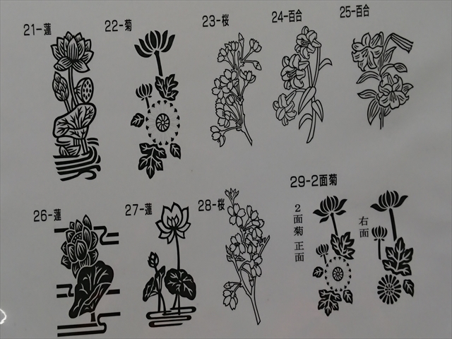 墓石の花柄の見本の写真